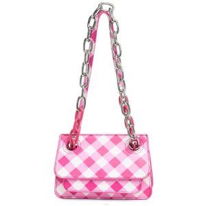 House of Want Fuchsia Gingham We Are Iconic Shoulder Bag